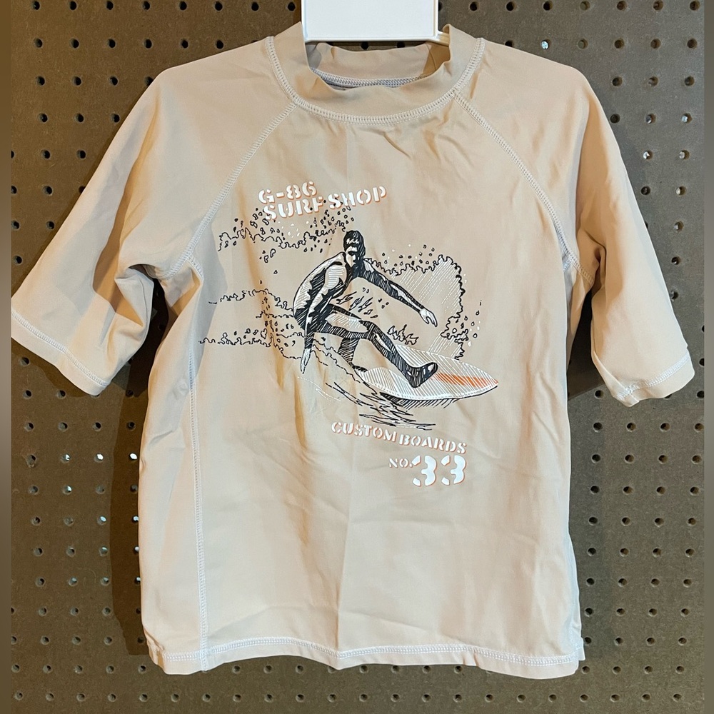 GAP Tan Rash Guard with Surf Graphic